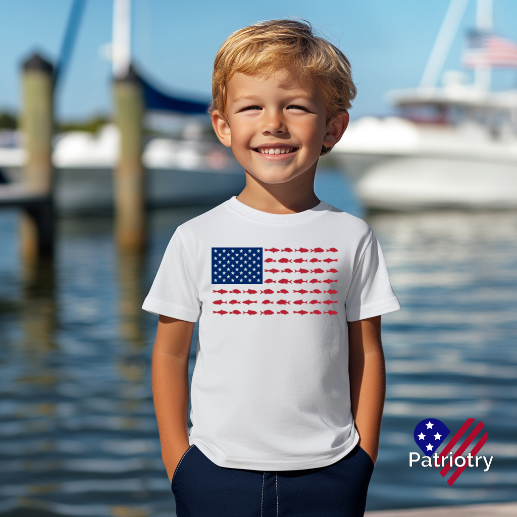 Fish Flag Patriotic Toddler T-shirt